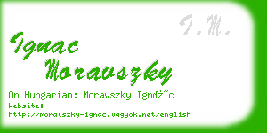 ignac moravszky business card